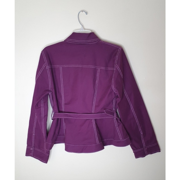 NWT! Stine Goya Purple Denim Belted Jacket, Organic Cotton, Size Small - Picture 4 of 16